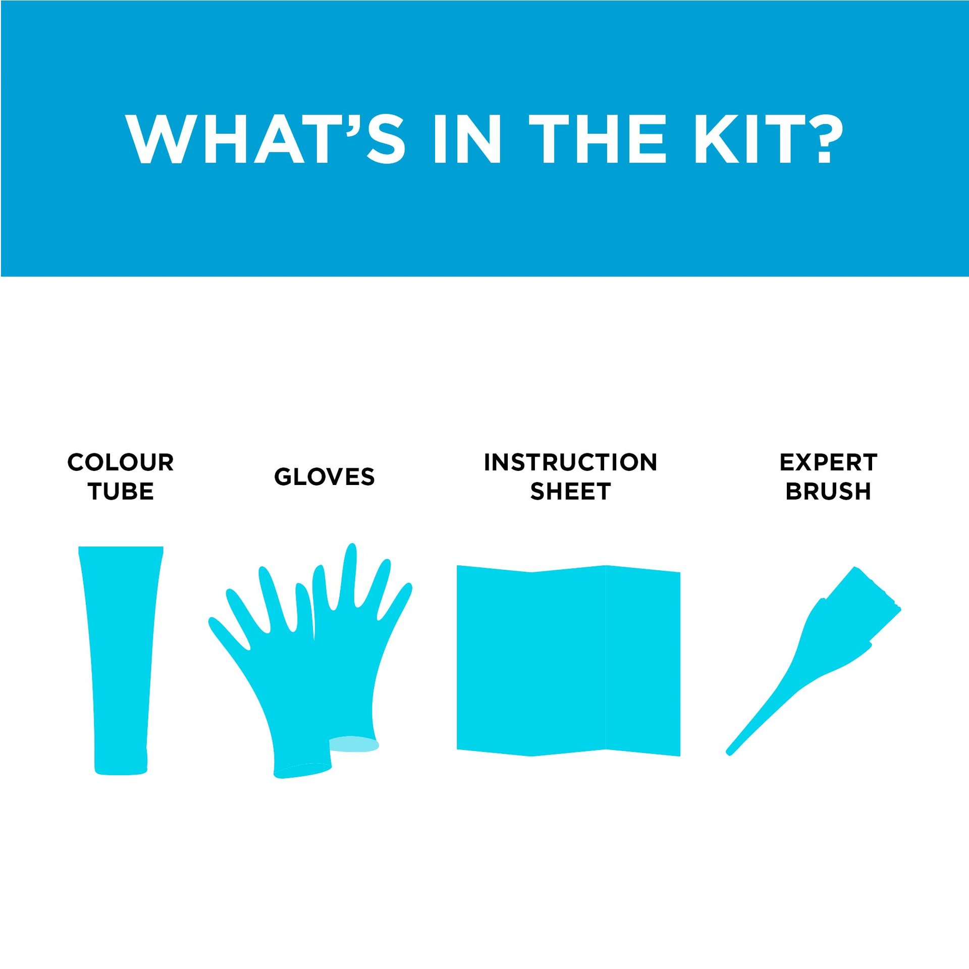 In a colorista semi permanente box, there are 1 colour tube, gloves, 1 instructionnshee and 1 expert brush